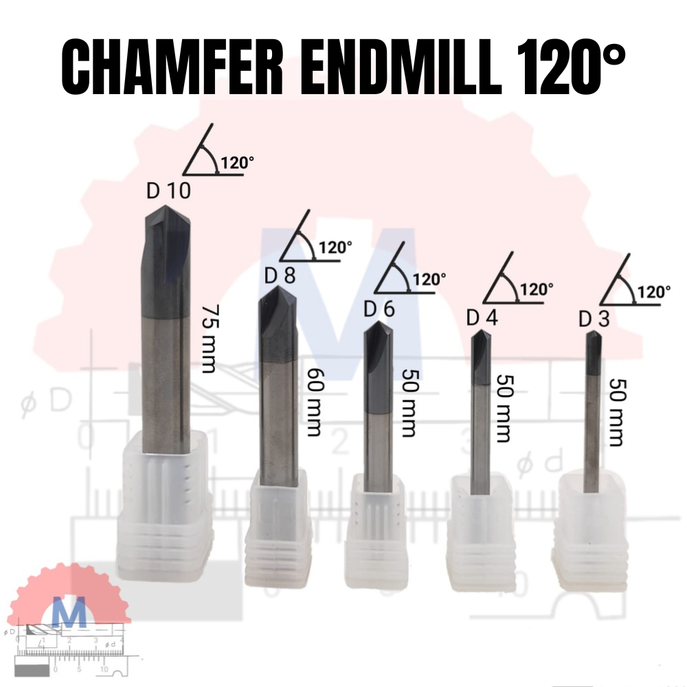 Chamfer endmill 3F 120 derajat lurus V bit Endmill CNC router bits
