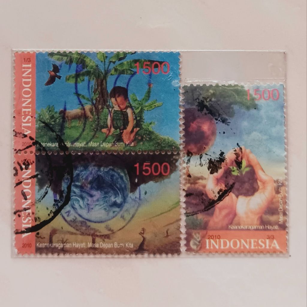 

(AC) Perangko Indonesia 2010 Peduli Lingkungan Set Lengkap 3 pcs Used