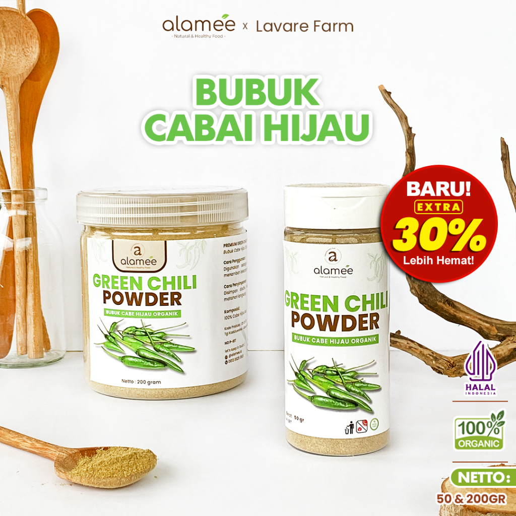 

ALAMEE Cabe Bubuk Hijau Green Chili Seasoning Powder Halus Cabai Bumbu Masak Dapur BUMA
