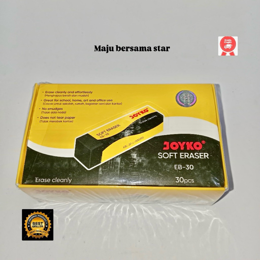 

Penghapus Besar Joyko 1 pak isi 30 Hitam Putih