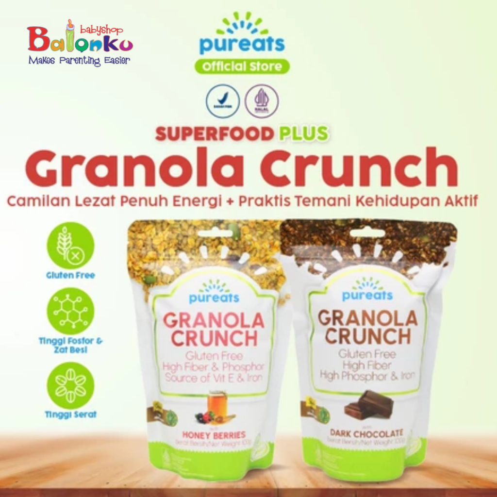 

Pureats Granola Crunch - ASI Booster Plus - Sereal Sarapan Sehat Oat