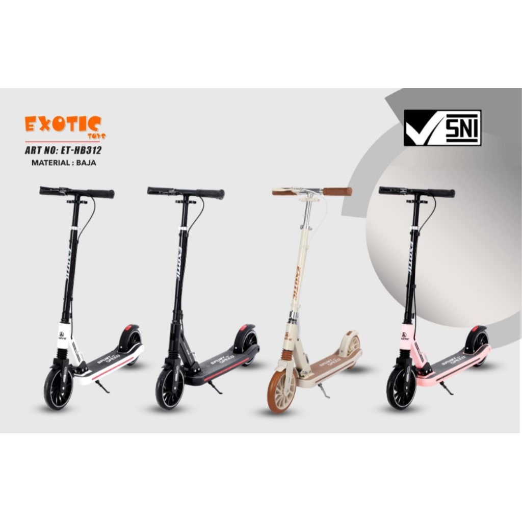 Skuter ET HB 312 Scooter Exotic Anak dan Dewasa Pakai Rem Tangan