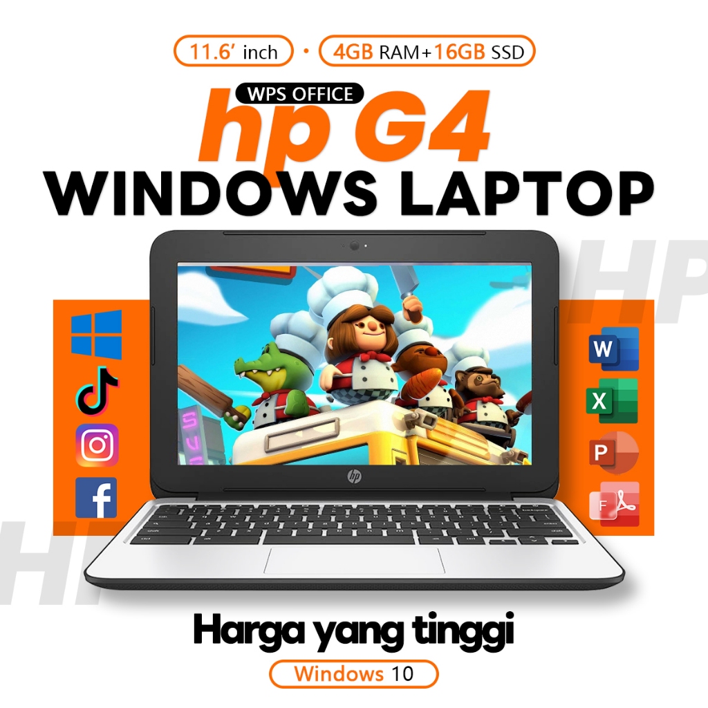 HP G4 laptop 4GB RAM+16GB SSD/Windows 10/Mura original refurbished office, education, gaming laptop