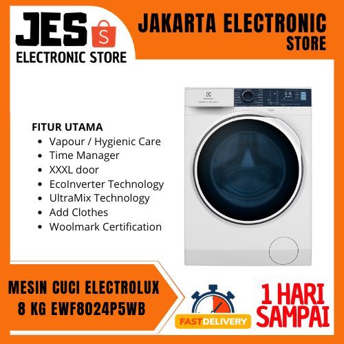 ELECTROLUX EWF8024P5WB MESIN CUCI FRONT LOADING 8 KG ULTIMATE CARE 500