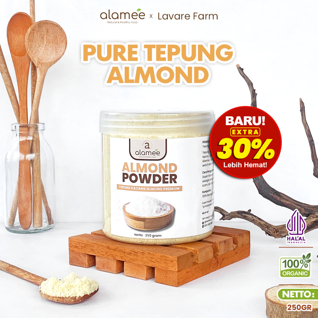 

ALAMEE Tepung Almond Untuk Kue Powder Flour Bubuk Almon Halus Gluten Free 250gr BUMA