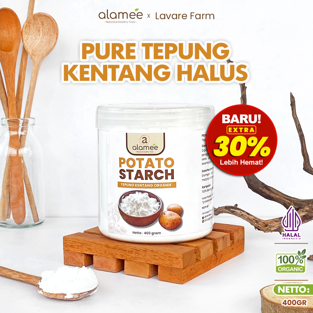 

ALAMEE Tepung Kentang Gluten Free Potato Starch Kue Organik Halus Premium 400gr BUMA