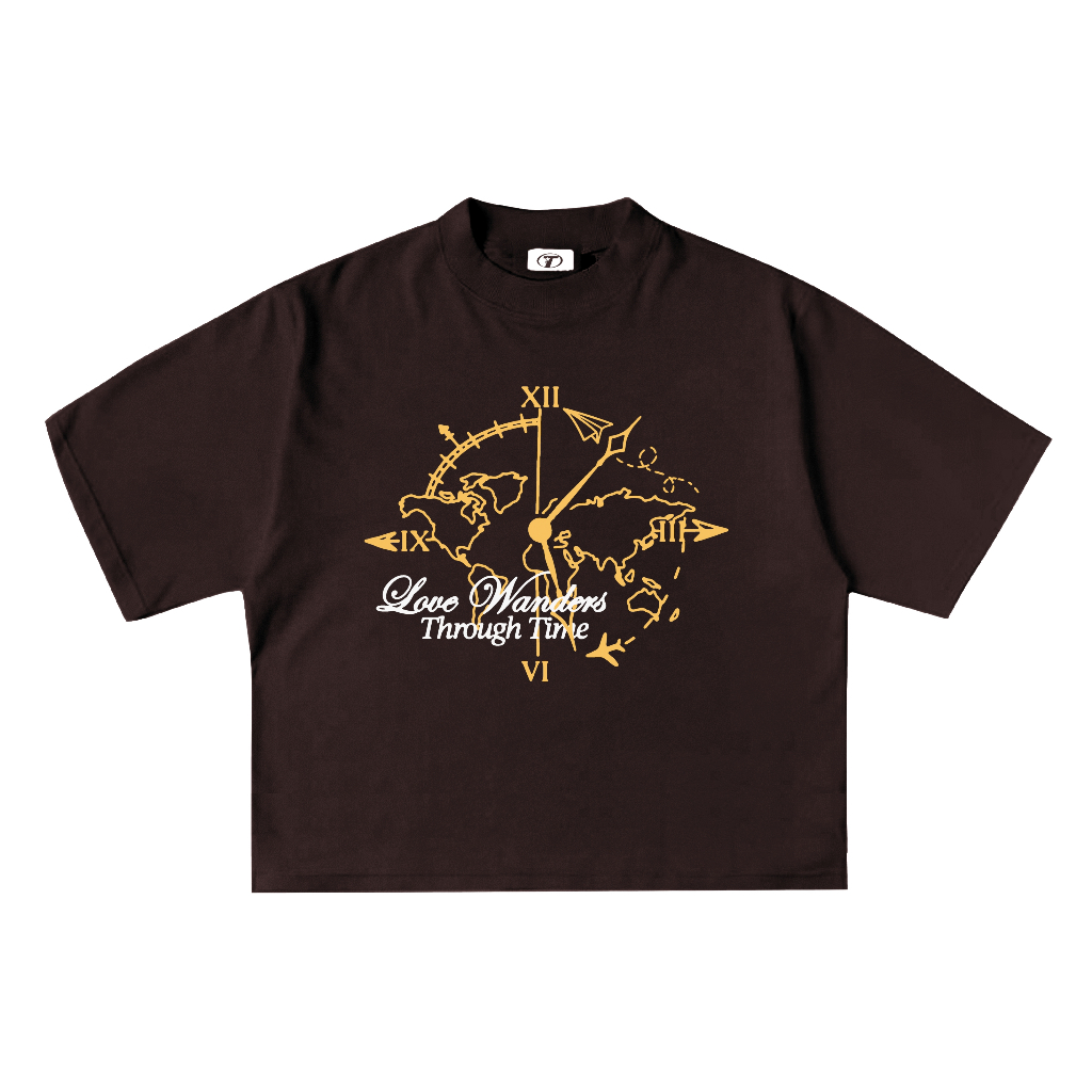 Thenational Boxy T-shirt Heavyweight 16s Wanders Dark Brown