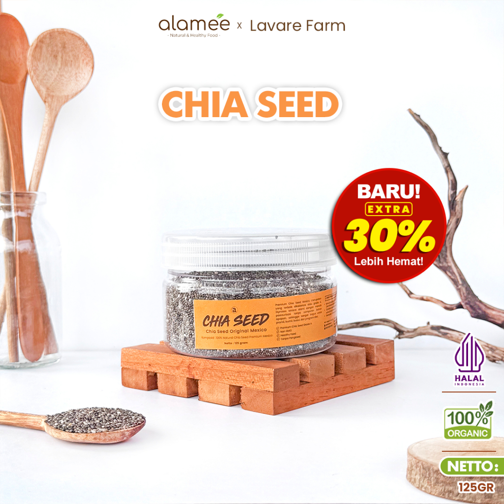 

Chia seed Organik Diet Original 125 gr Biji Black Chiaseed Organic Premium Meksiko buma organik