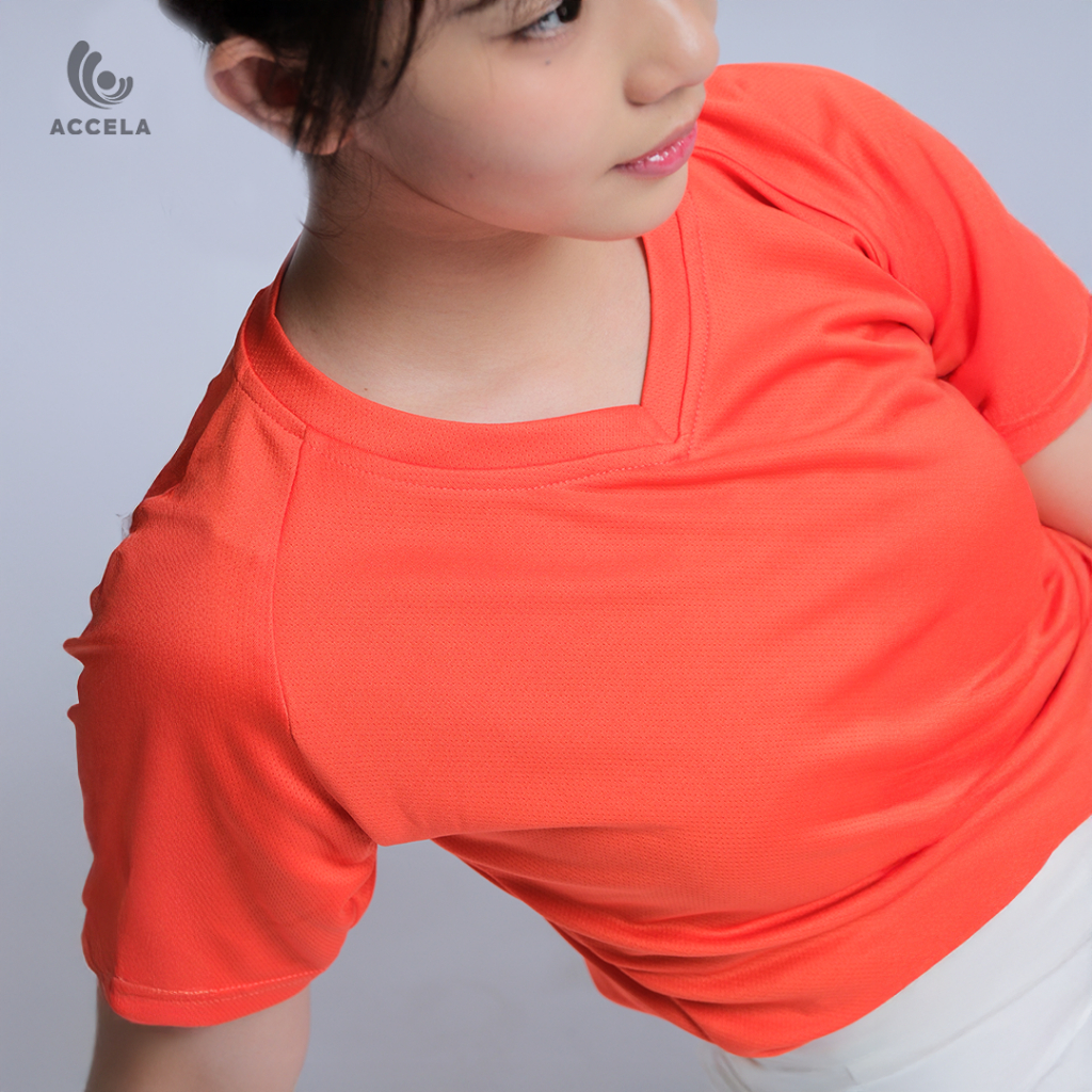 baju Olahraga oren Running  Baju badminton Wanita Baju Olahraga Wanita Muslim [Orens - Accela]