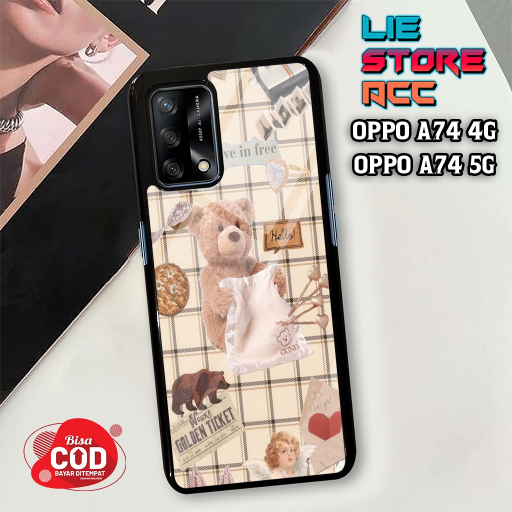 liestore_acc Case OPPO A74 4G / OPPO A74 5G Motif [ BEAR ] Hp Glossy Casing Hardcase Softcase Bisa c