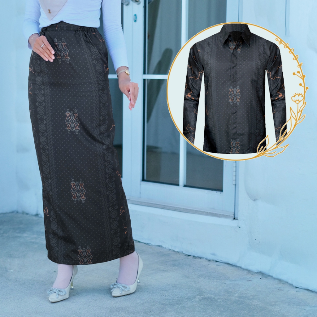 Batik Couple Termurah - Rok Batik Couple Bawahan Kebaya Modern Kemeja Slimfit Baju Batik Furing Baju