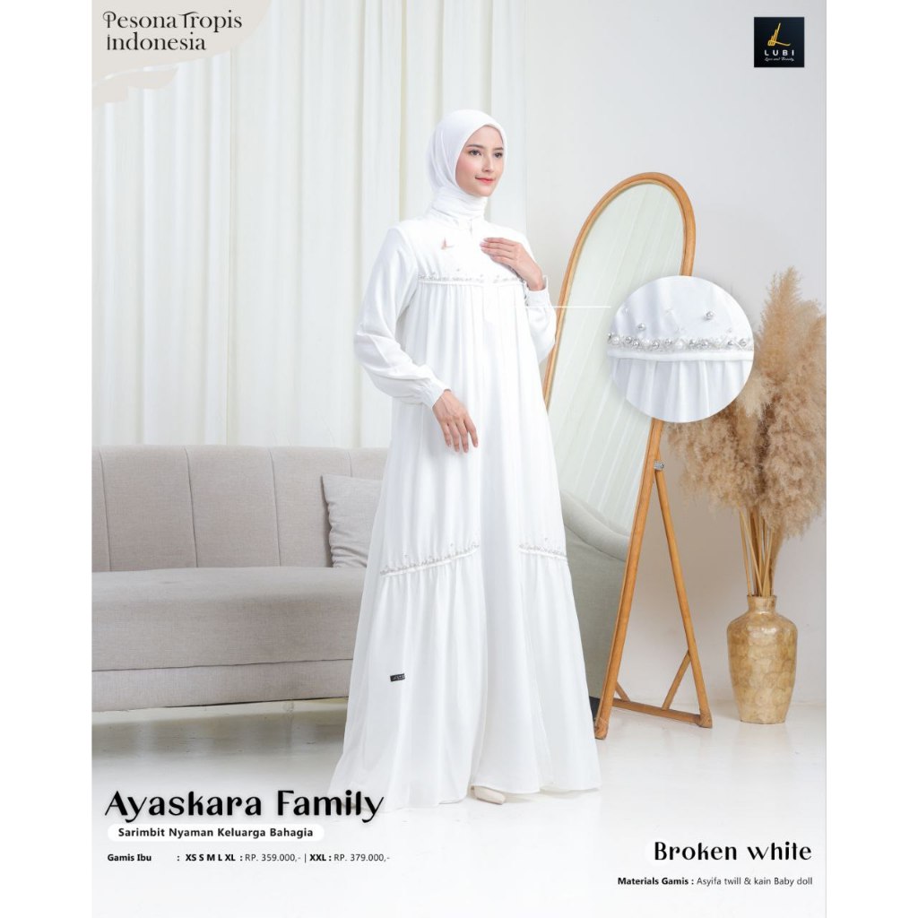 AYASKARA GAMIS PUTIH TERBARU LUBI