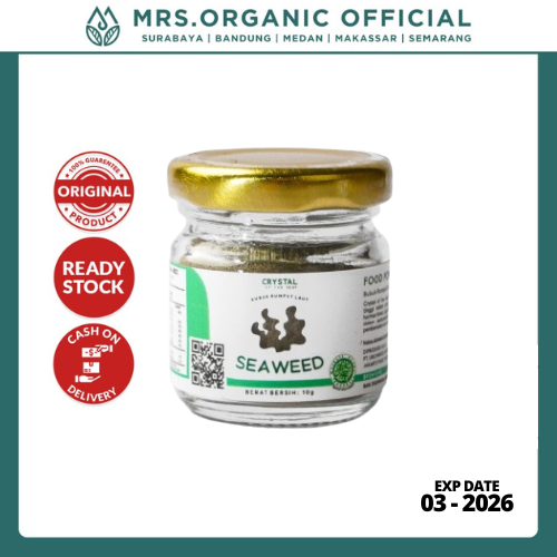 

Crystal Of The Sea Seaweed Food Powder 10g – Bubuk MPASI Rumput Laut Bergizi & Praktis