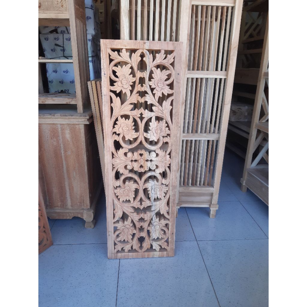 ornamen ukir ukiran kayu loster kusen pintu jendela Boven custom ukuran