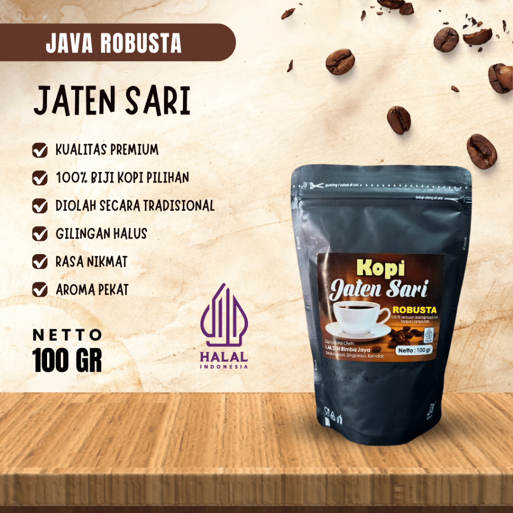 

[100gr] Kopi Robusta JATEN SARI - 100% Kopi Robusta