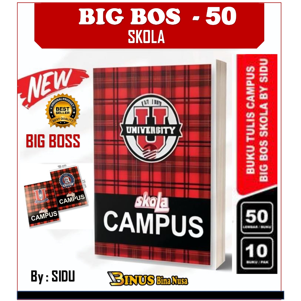 

Buku Tulis Big Bos Campus SKOLA 50 Lembar (1 Pack isi 10 Buku)