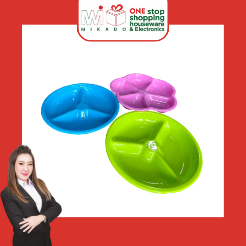 Piring Makan Kokoh Sekat 3 isi 6 / LB 302 PIRING MAKAN SEKAT 3