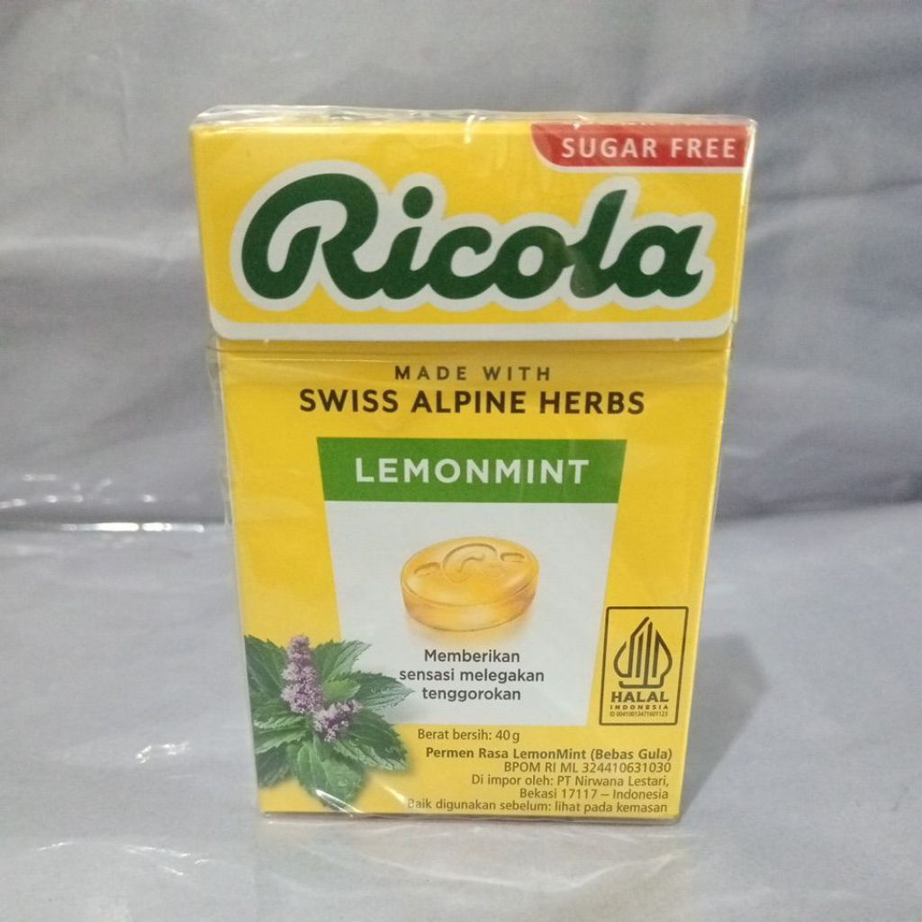 

Ricola Permen Rasa Lemon Mint Sugar Free 40g