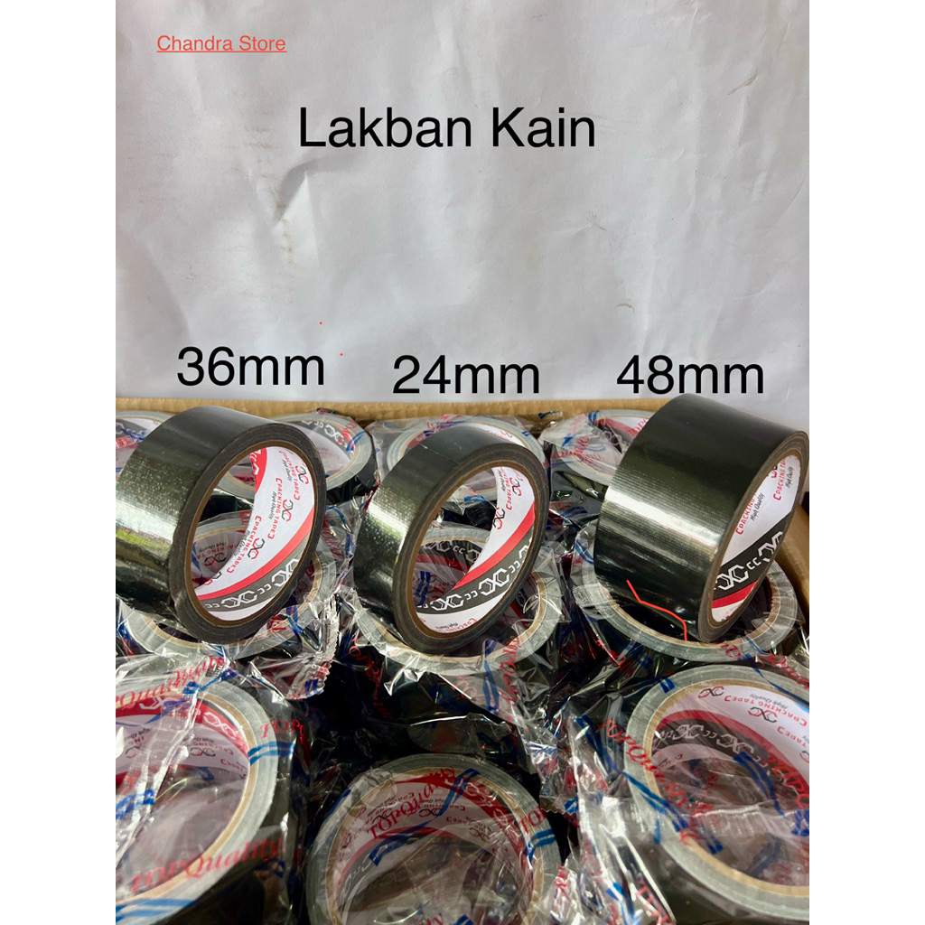 

Lakban kain / Cloth tape / isolatip kain ukuran 24, 36 dan 48mm 10yard