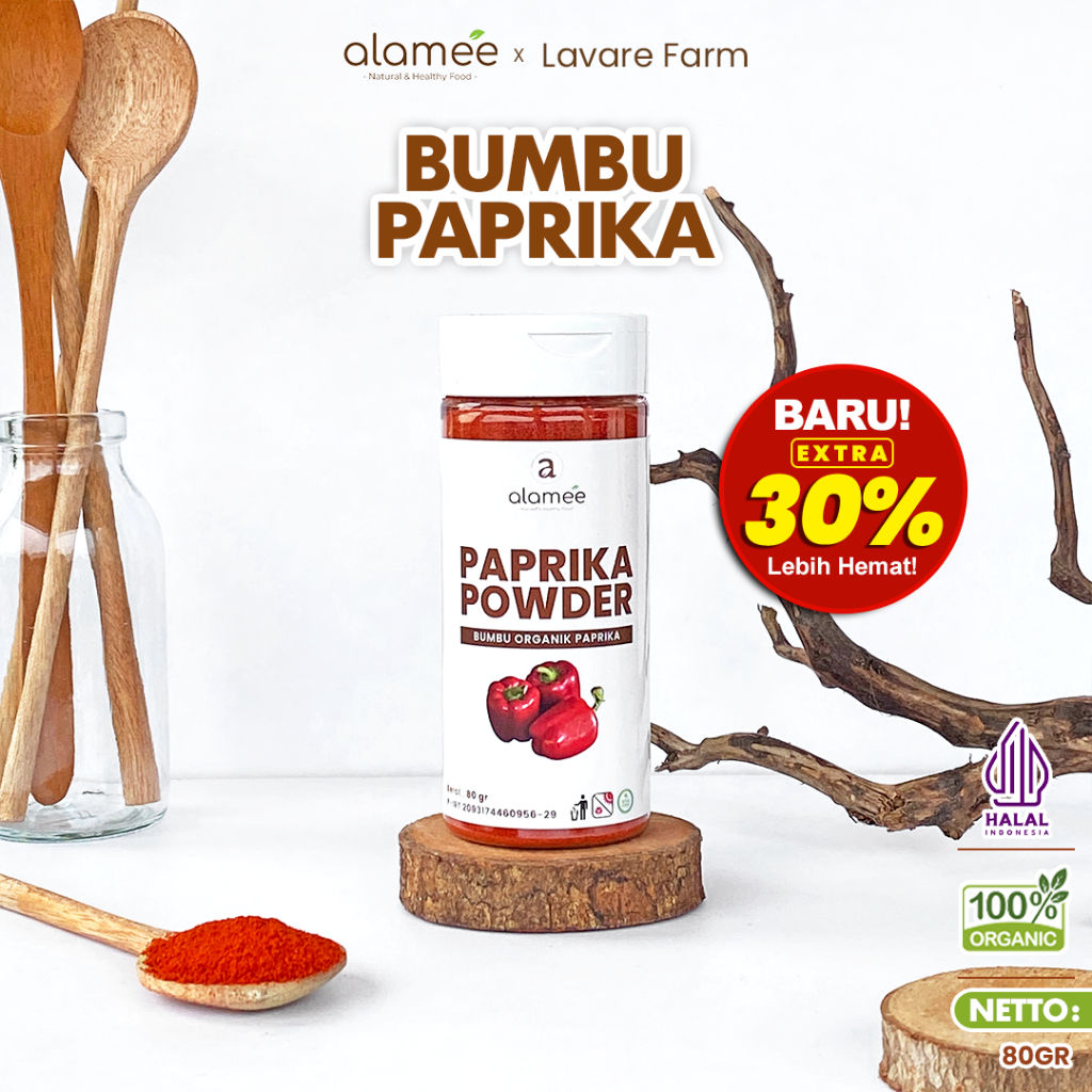 

ALAMEE Paprika Bubuk Powder Ground Bumbu Dapur Instan Organik Murni Asli Tanpa Campuran 80g BUMA