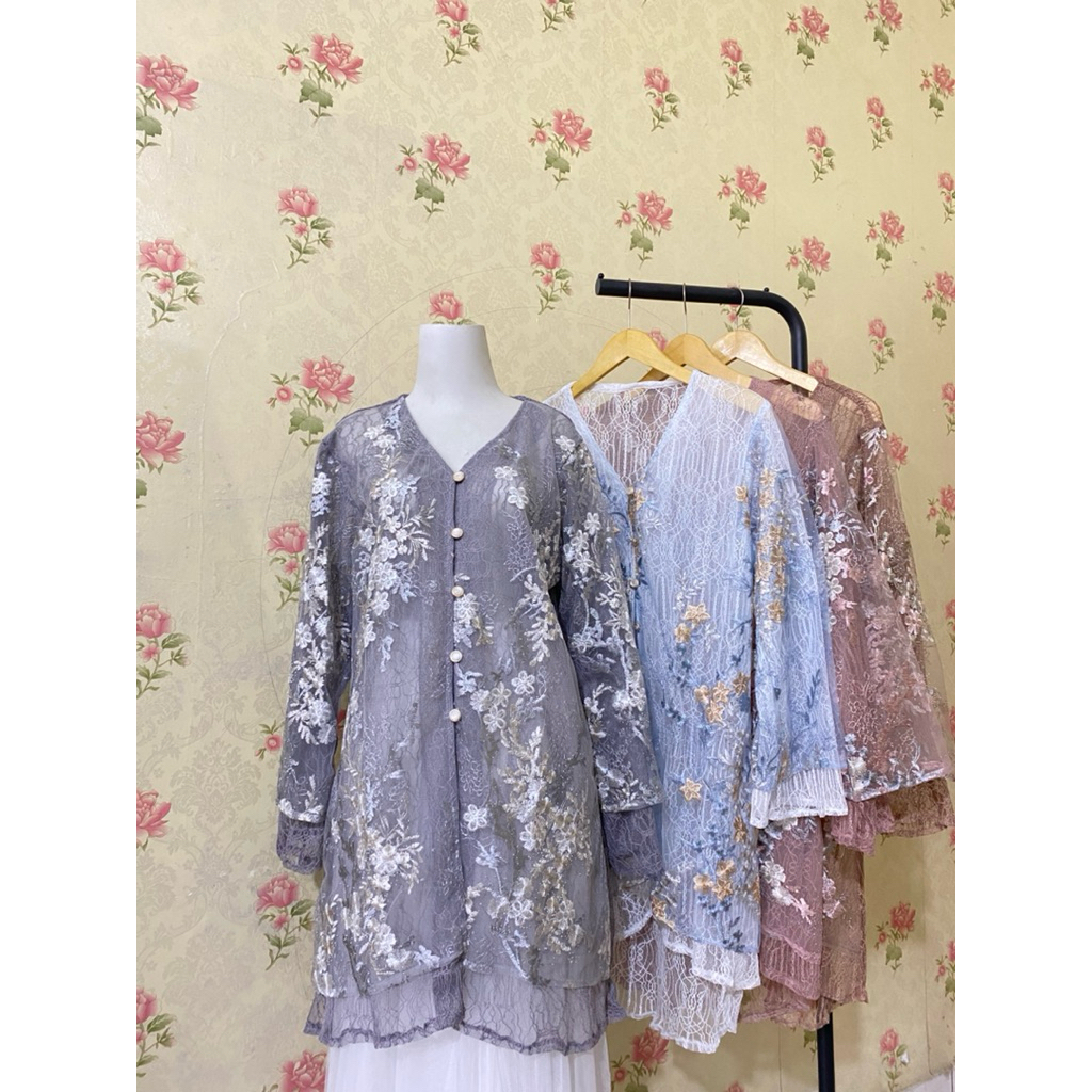 Fiona outer brokat/ outer brokat bigsize/ outer pesta ld 120cm