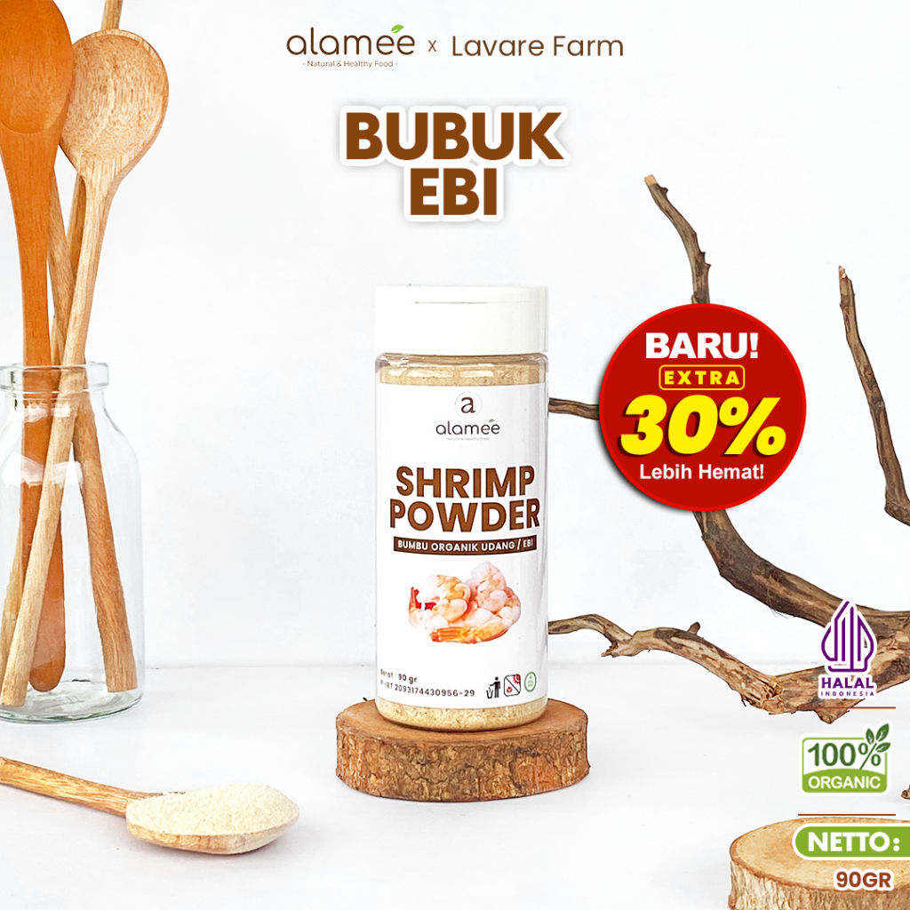 

ALAMEE Bubuk Ebi Halus Kering Udang Bumbu Dapur Organik Shrimp Powder Giling Praktis Tabur 90gr BUMA