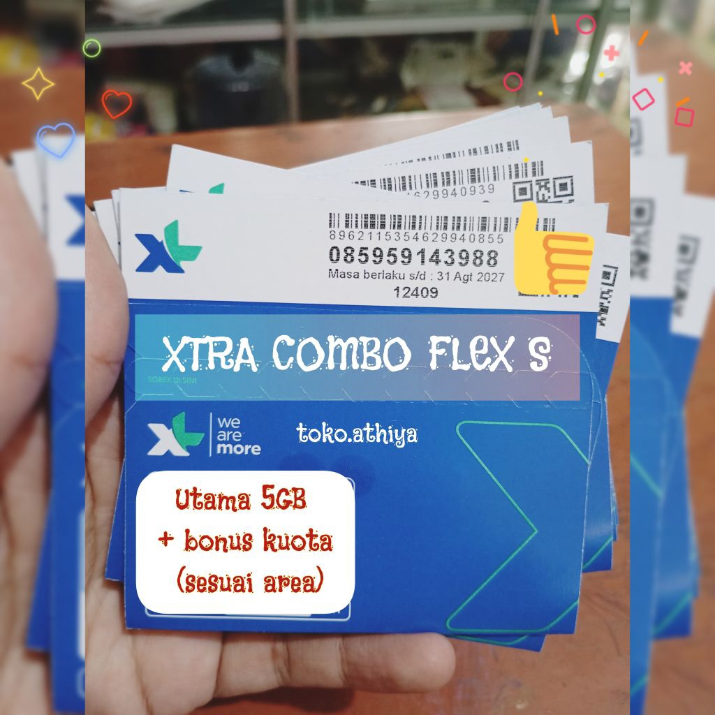PERDANA XL XTRA COMBO FLEX S 5GB FREE KUOTA AREA 4G LTE 8,5GB INTERNET DATA