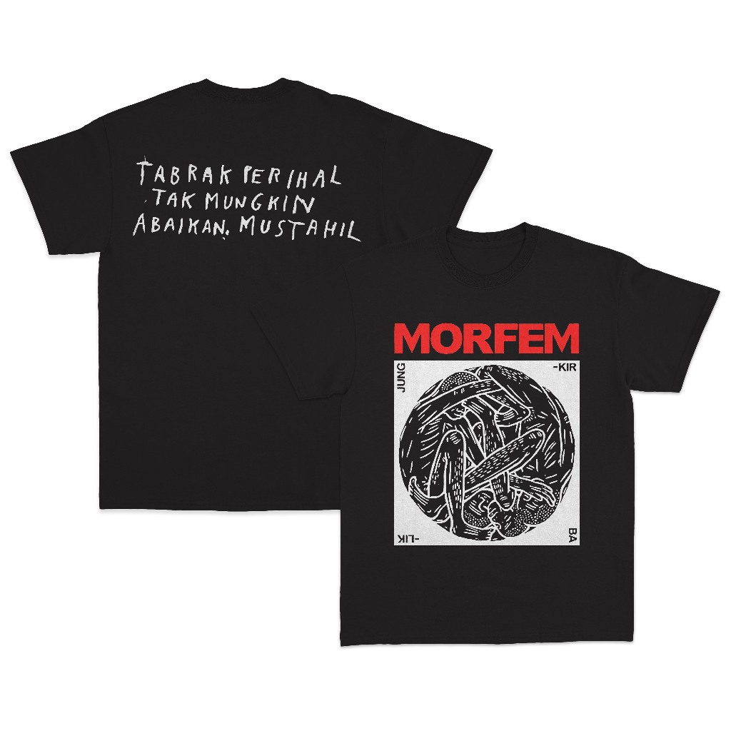 Tshirt - Kaos  Band Morfem Hitam Unisex Jungkir Balik Original Merchandise Bahan distro