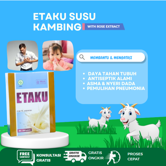 

Etaku Susu Kambing Murni – Mendukung Pernafasan Sehat, Cocok untuk Perokok, Asma Ringan, dan Flek Paru