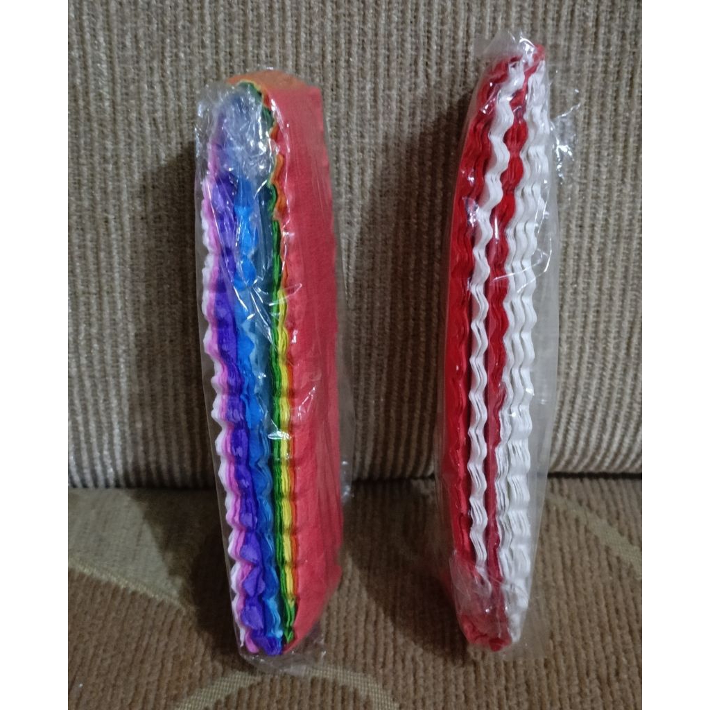 

Kertas Krep Potong Merah putih dan Warna warni