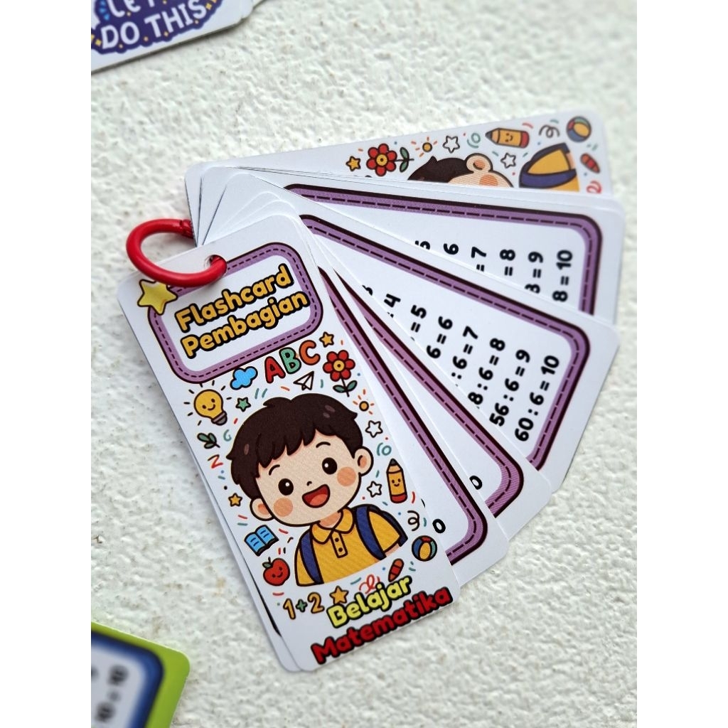 FLASH CARD / MINI FLASH CARD / FLASH CARD EDUKASI ANAK / FLASH CARD PERKALIAN / FLASH CARD PEMBAGIAN