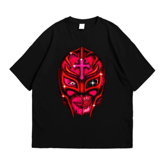 kaos hitam oversize Heavyweight Cotton Combed 16's || topeng