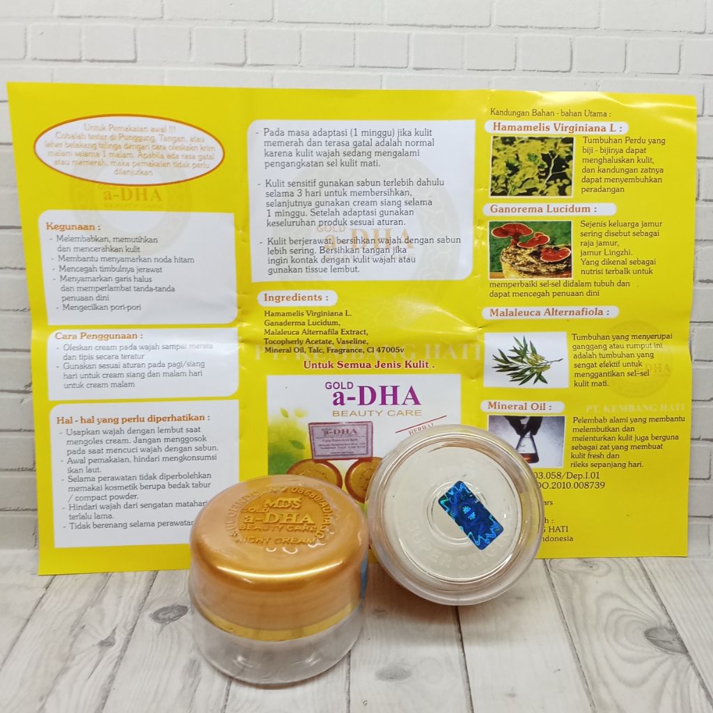 Cream Dha Gold Tutup Timbul KHUSUS MALAM