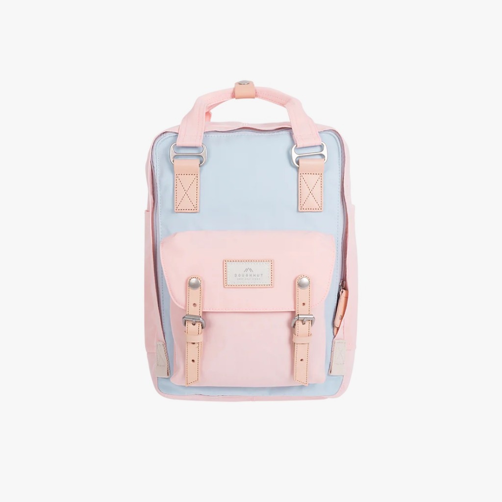 Doughnut Macaroon Backpack Crinkle Nylon Cream X Iceberg X Sakura Tas Unisex - D010-5991-F