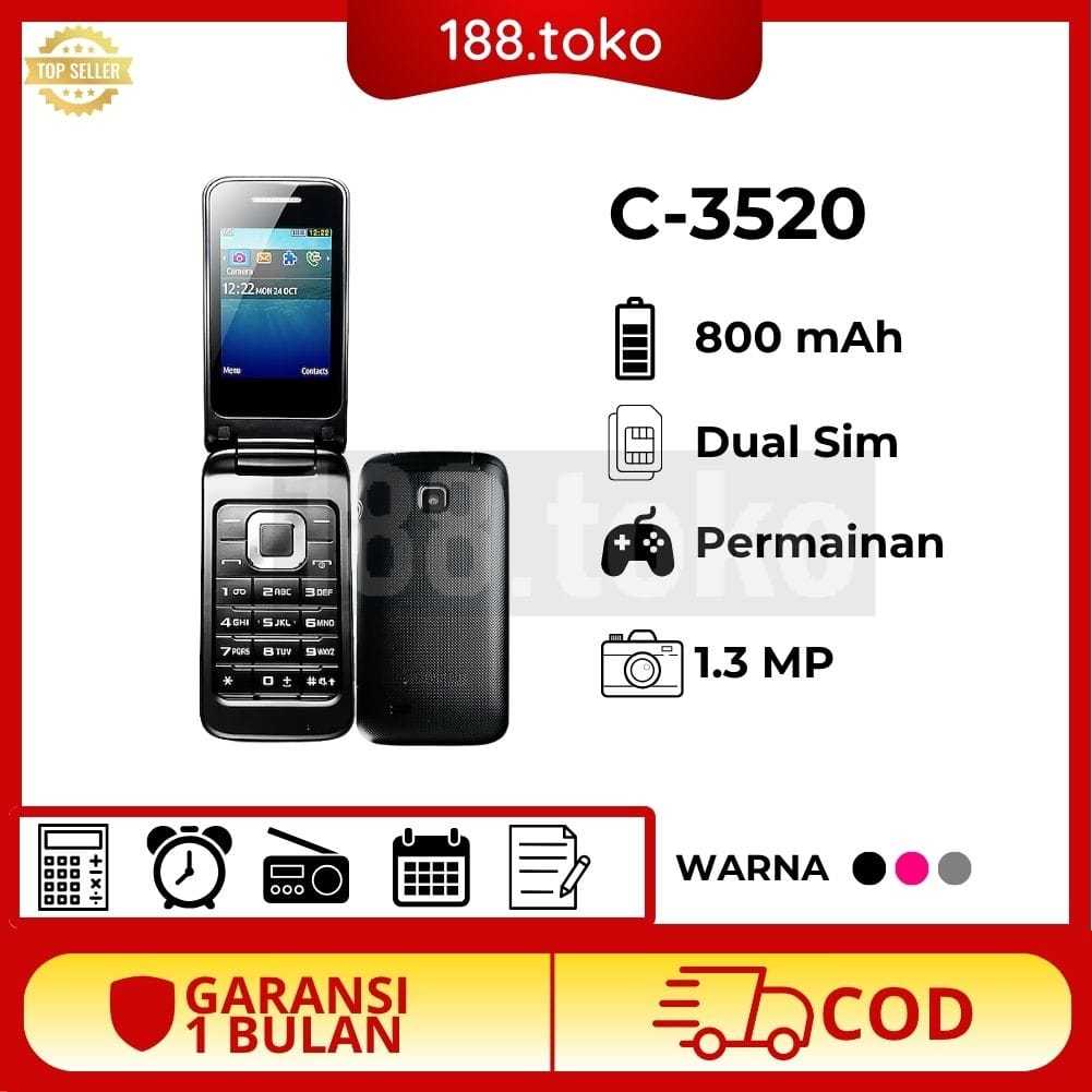 Samsung GT-C3520 HP LIPAT DUAL SIM // FULLSET GARANSI TOKO 1 BULAN