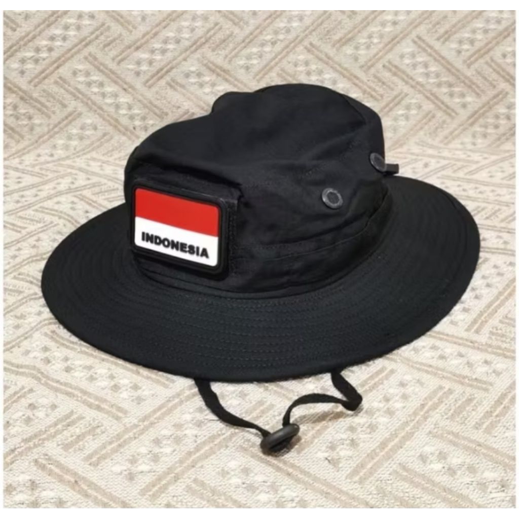 TOPI TACTICAL RIMBA KAWAT POLISI BRIMOB HITAM POLOS