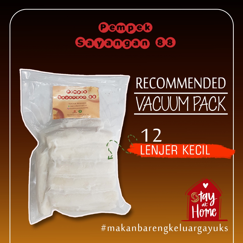 

Pempek Sayangan 88 - Vacuum Pack Lenjer Kecil (Frozen Ikan Tenggiri Super)