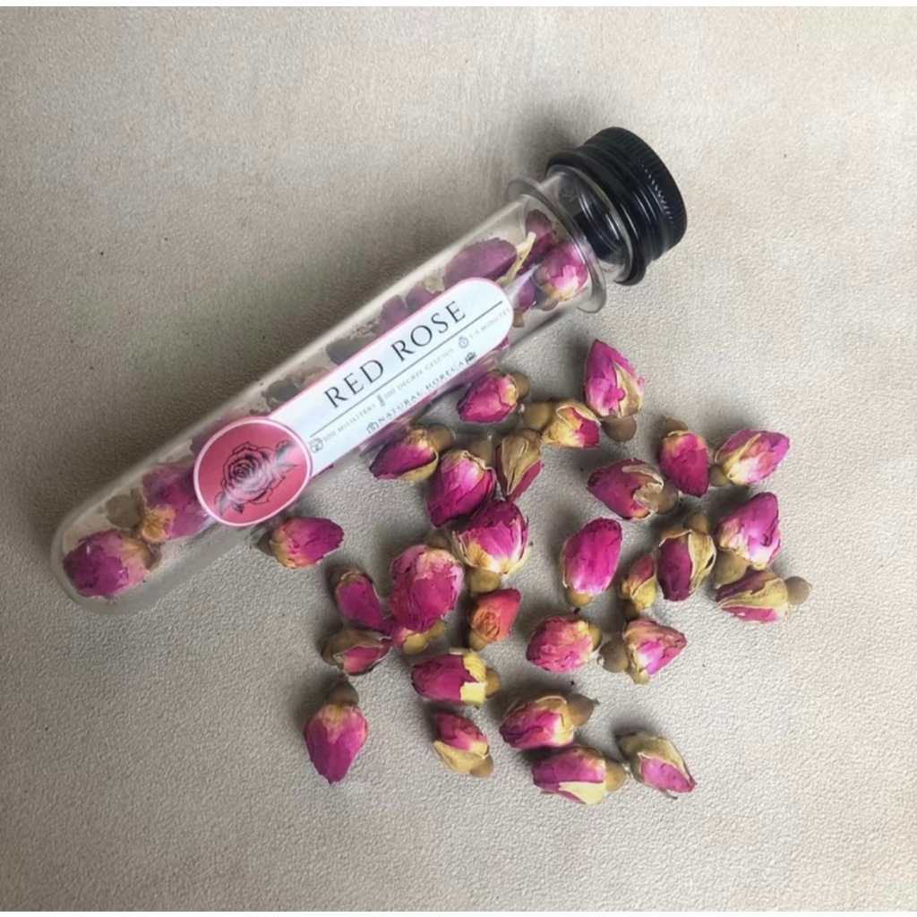 

Flower Tea Tube Jar 40ml / Souvenir Teh Organik / Natural Tea Red Rose Lavender Peppermint Chamomile