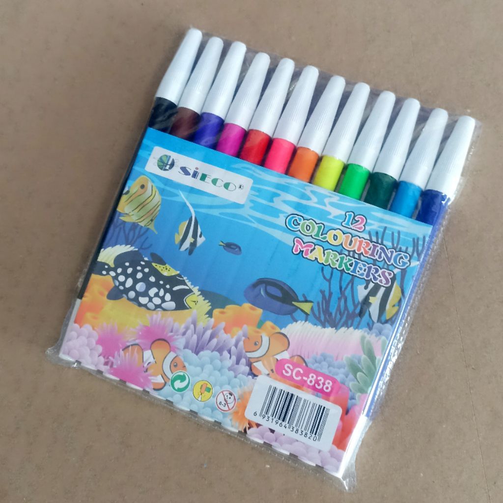 

1 Set Spidol 12 Warna Sieco | Warna Cerah, Aman, dan Praktis untuk Anak & Dewasa