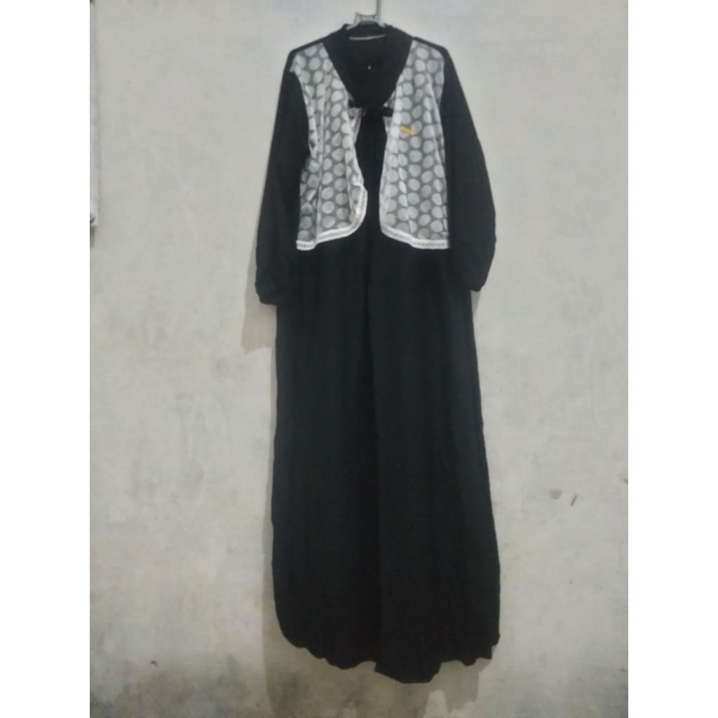 gamis twill brukat hitam ld 110-115