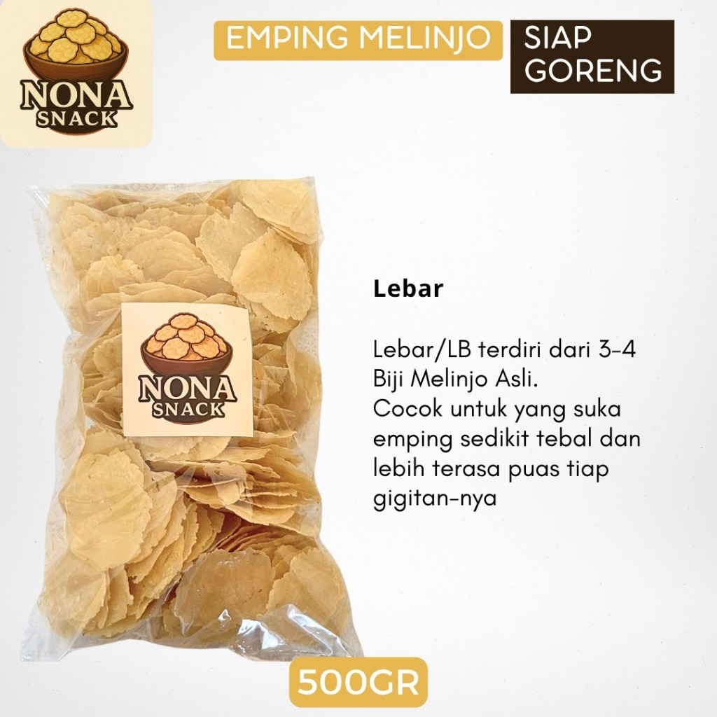 

Emping Melinjo Kering Lebar 3-4biji 500gr