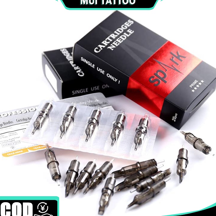 KODE D88E 5pcsset 1 lembar Jarum Tato SPARK Tato Transparan Tato One Piece Tattoo Needles Peralatan 