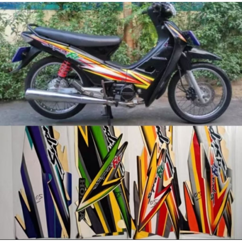 STIKER STRIPING LIS BODY ORI SUPRA FIT 2004-2005 FULL SET