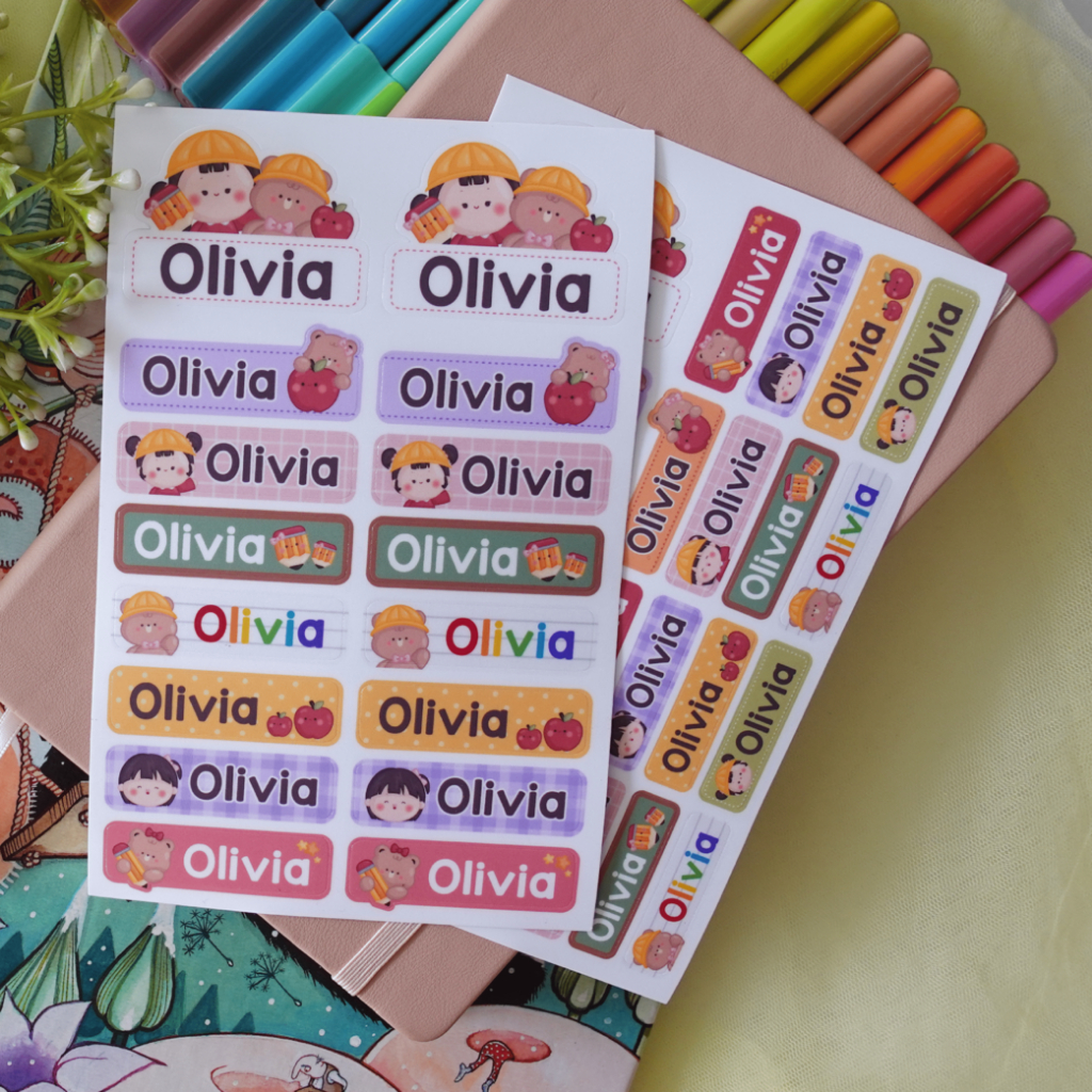 

Cute Kids Nametag Sticker Sheet Series | Waterproof | Aesthetic Sticker | Sticker Sheet Pack | Planner Sticker