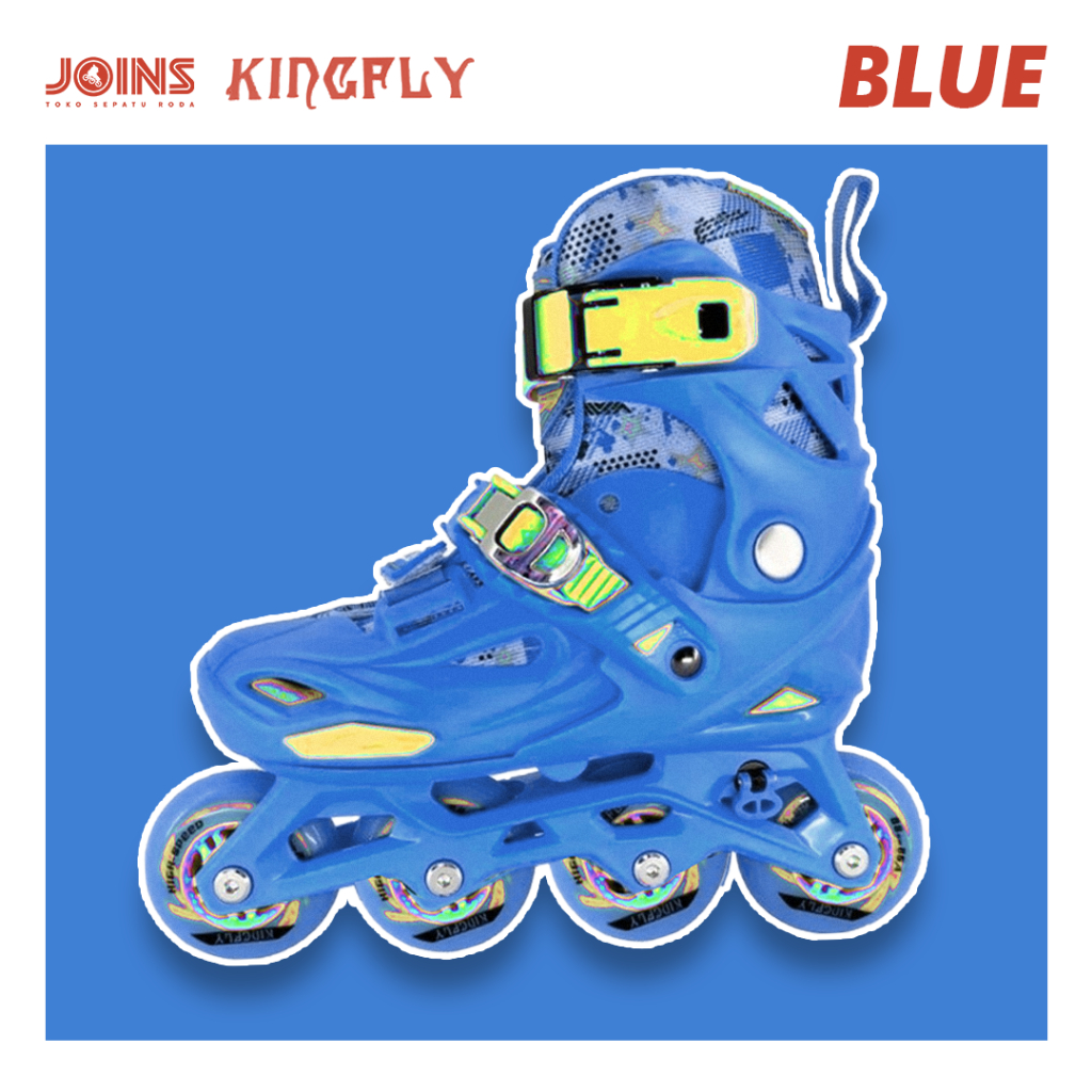 Sepatu Roda Anak Inline Skate anak Kingfly Biru (Bukan Cougar atau Lynx)
