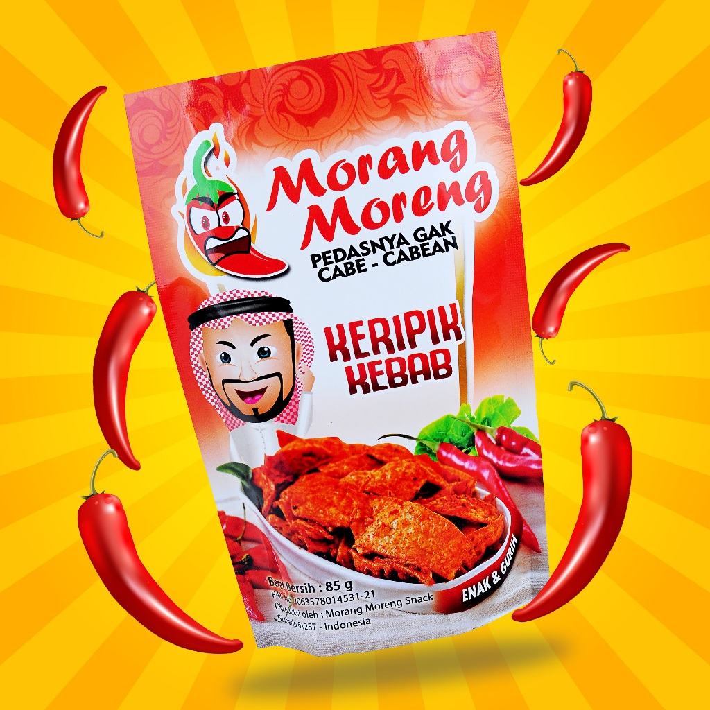 

Keripik Kulit Kebab Pedas Viral Morang Moreng / Snack Tortilla Krispi Aneka Rasa