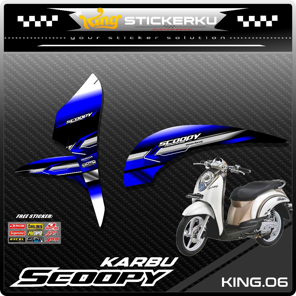 (COD) Striping Scoopy Karbu Stiker Sticker Setiker List Variasi Motor Honda Scoopy Scoopi Karbu Carb