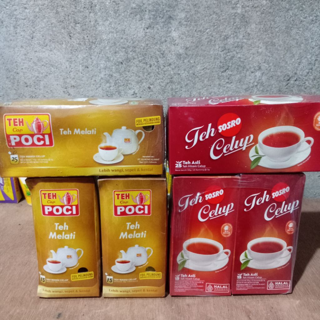 

TEH SOSRO POCI CELUP isi 15 dan 25 kantong