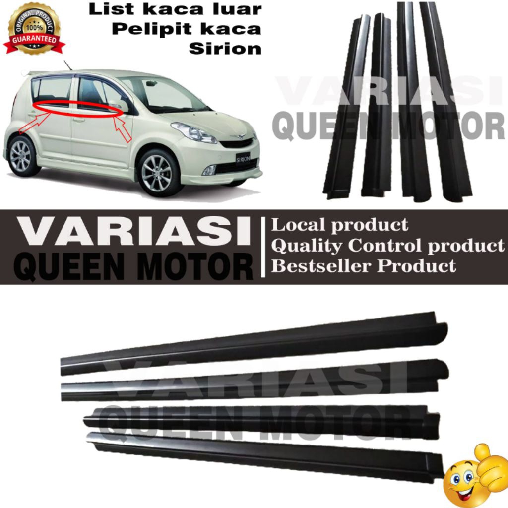 List kaca luar (pelipit kaca) weather strip Sirion