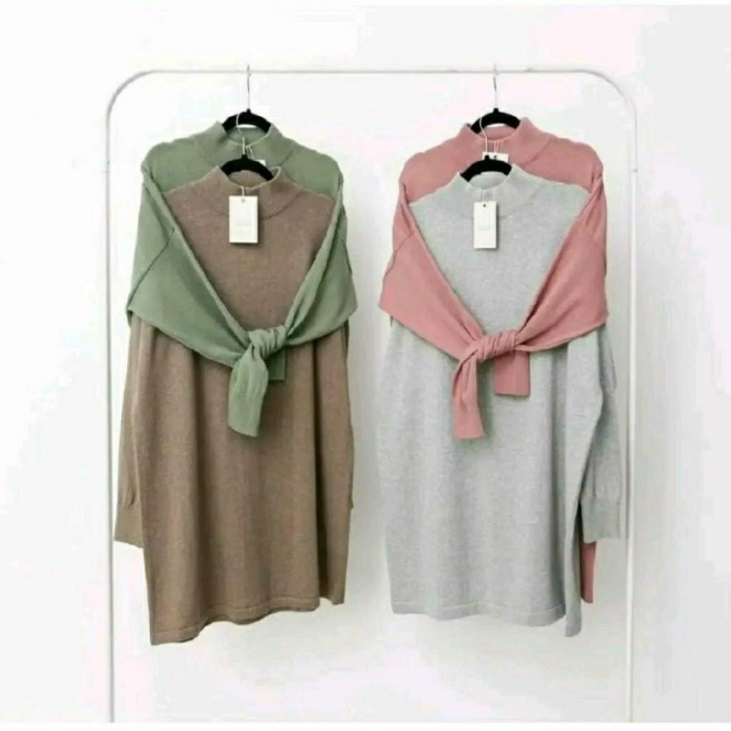Hineck Knit Loilok, Rajut Polos, Cardigan Rajut, Sweater Rajut